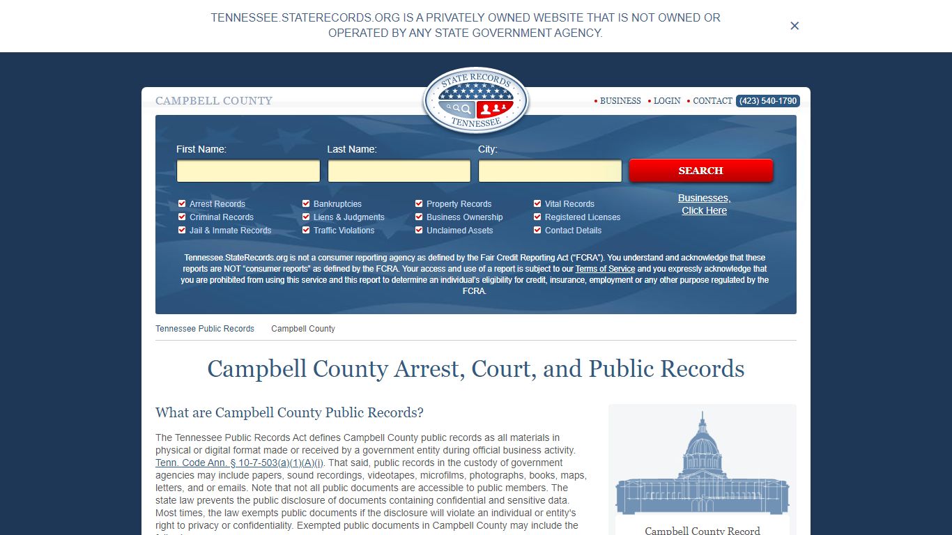 Campbell County Arrest, Court, and Public Records